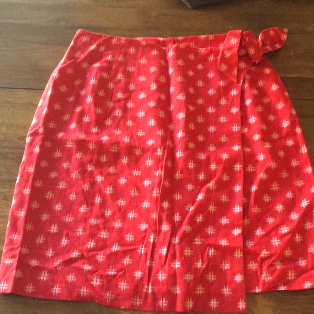 Cold water Creek Red Wrap Petite Skirt Sz P/S